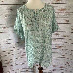 J Crew green patterned blouse.  Size Small